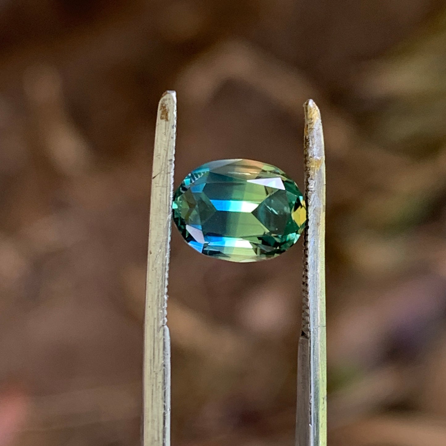 2ct split blue/yellow Parti Sapphire unheated
