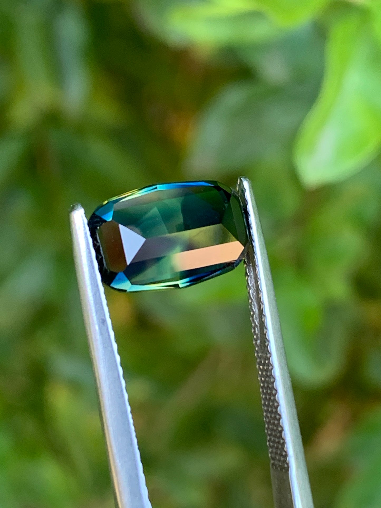4.33ct cushion cut Teal/blue Australian Sapphire Unheated