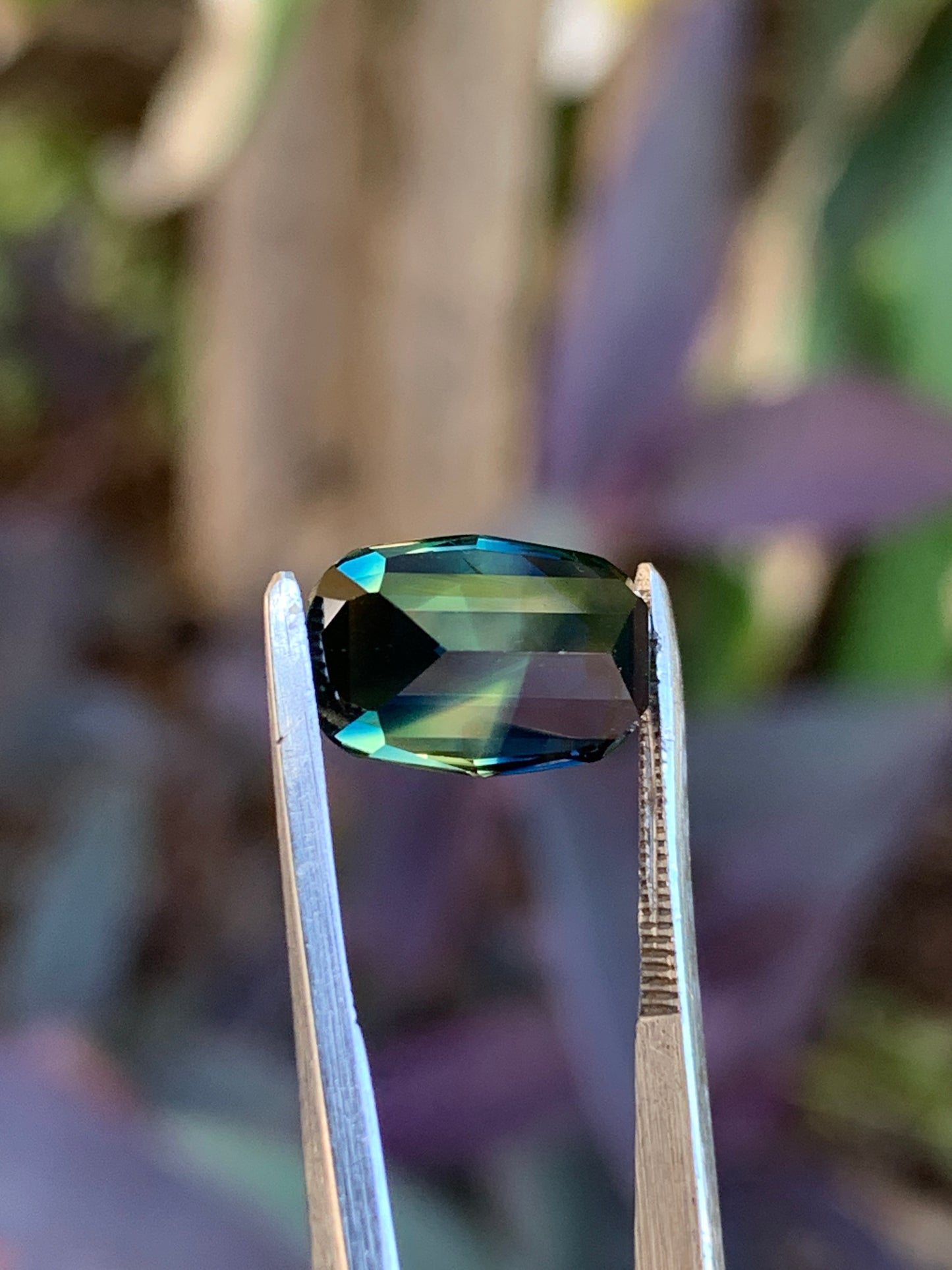 4.33ct cushion cut Teal/blue Australian Sapphire Unheated