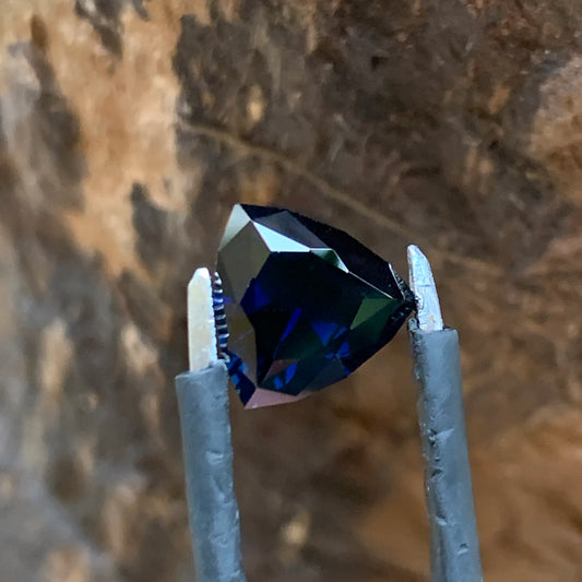 2.68ct deep Blue Trillion Sapphire