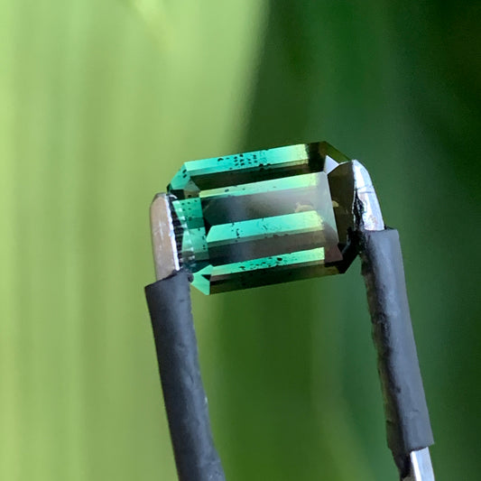 3.46ct green emerald cut australian sapphire
