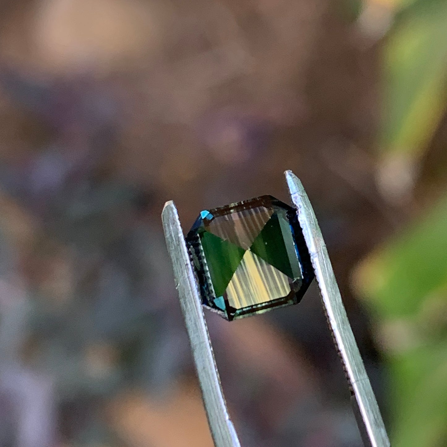 2.1ct Emerald Square cut Australian Parti Sapphire