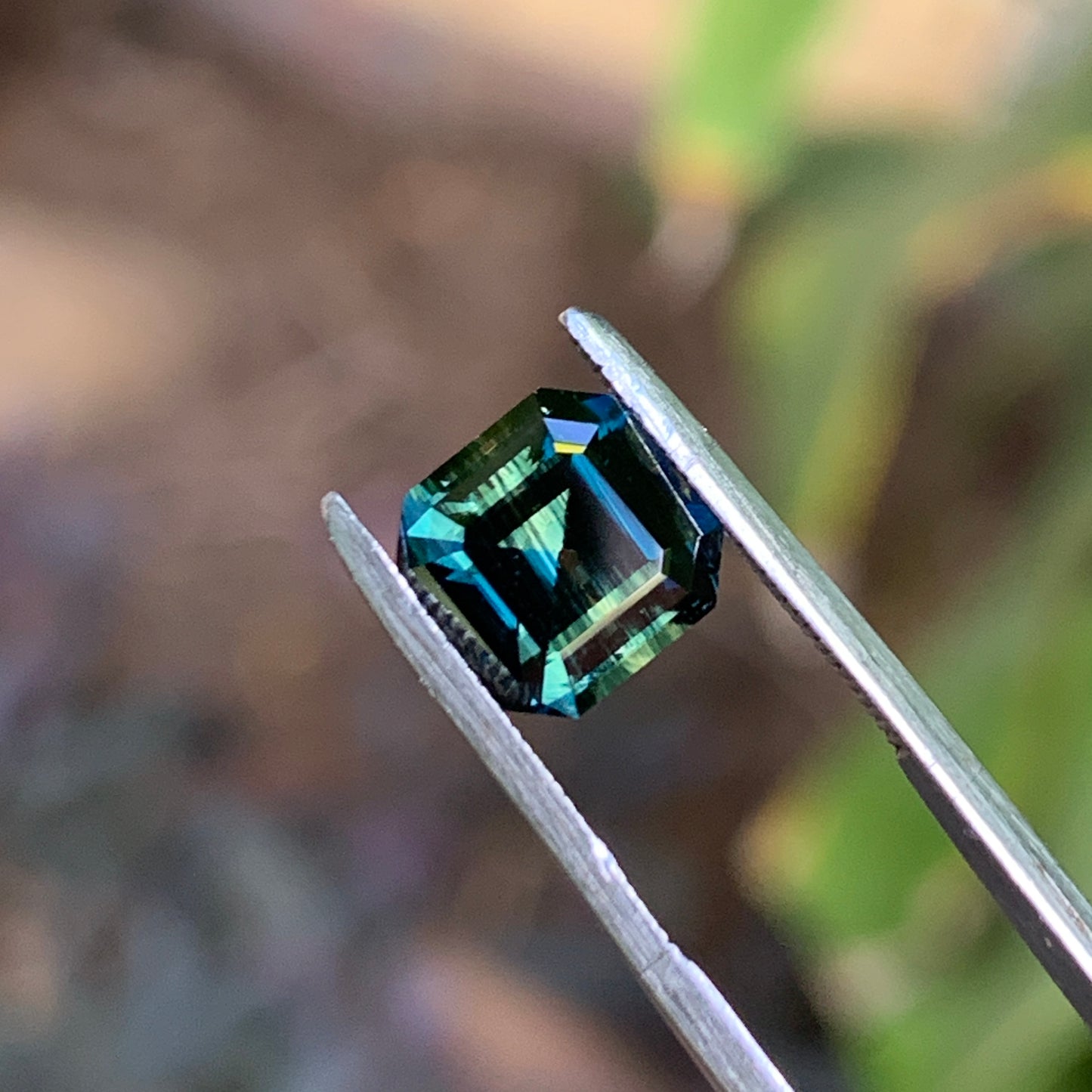 2.1ct Emerald Square cut Australian Parti Sapphire