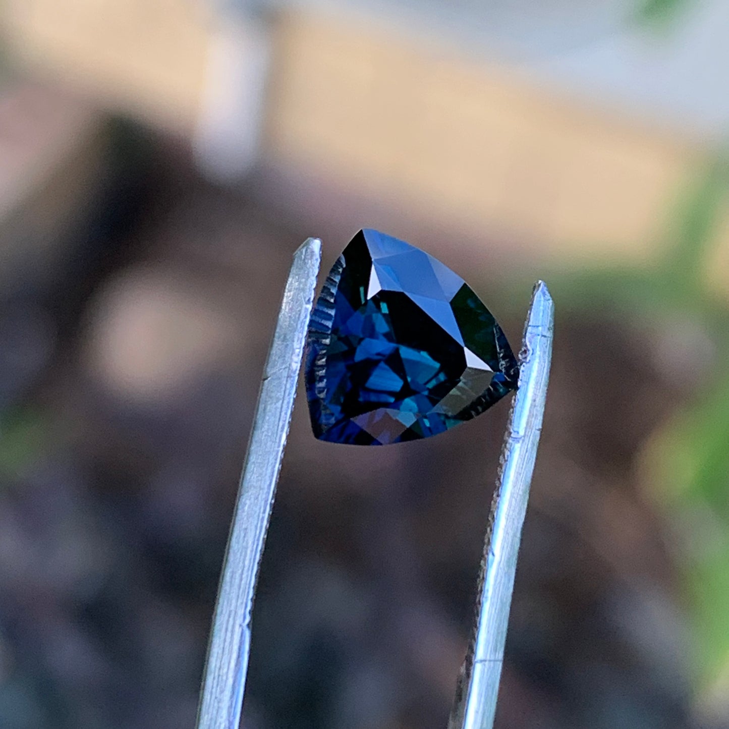 1.63ct Midnight Blue Trillion cut Australian sapphire