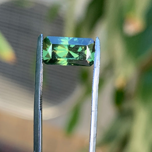2.58 Green Emerald Cut Australian Sapphire