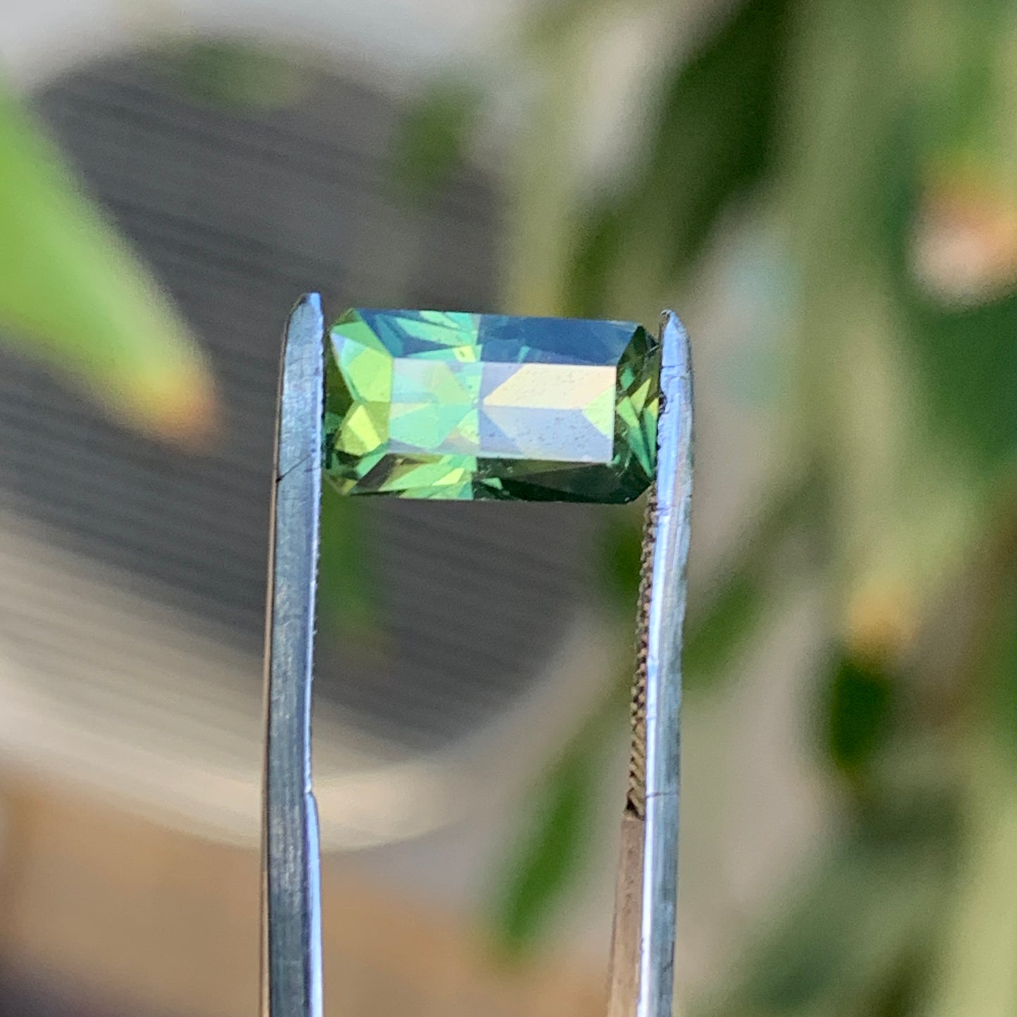 2.58 Green Emerald Cut Australian Sapphire