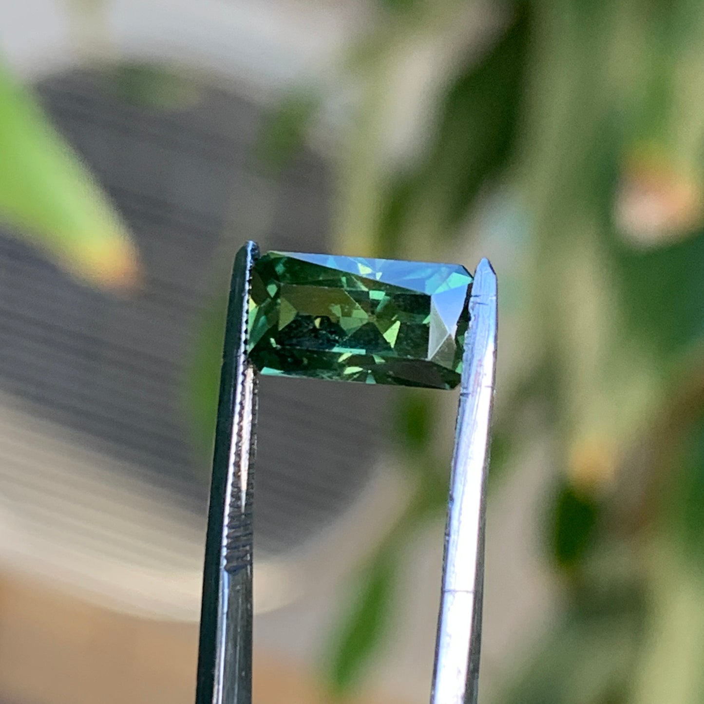 2.58 Green Emerald Cut Australian Sapphire