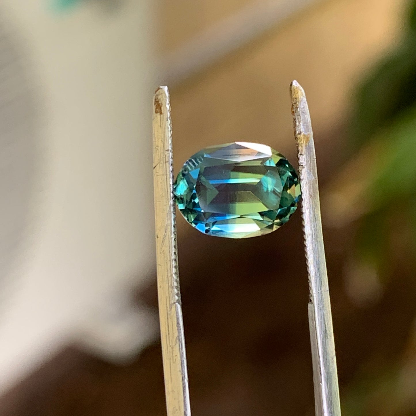 2ct split blue/yellow Parti Sapphire unheated