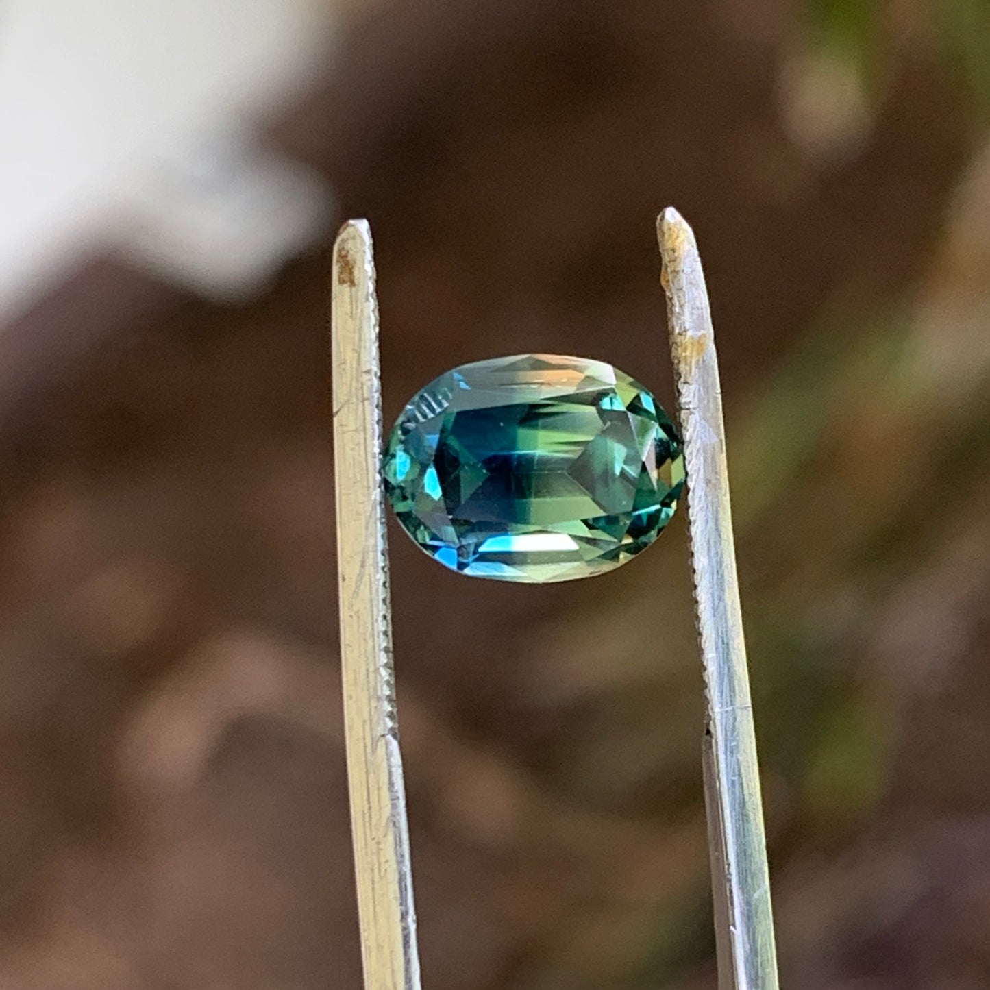 2ct split blue/yellow Parti Sapphire unheated