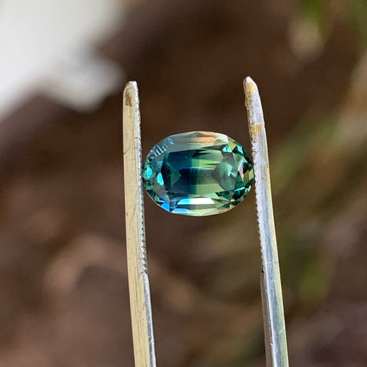 2ct split blue/yellow Parti Sapphire unheated