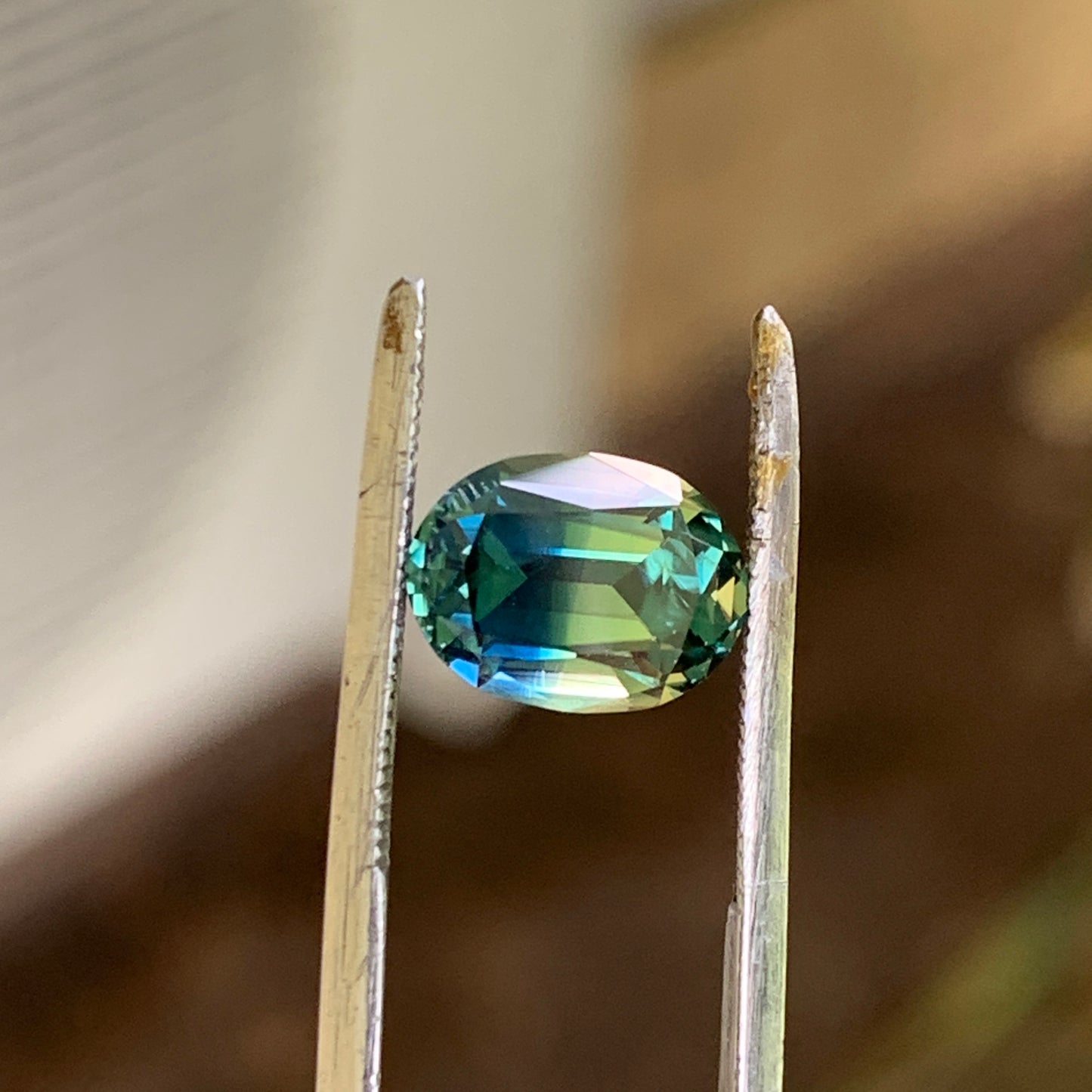 2ct split blue/yellow Parti Sapphire unheated