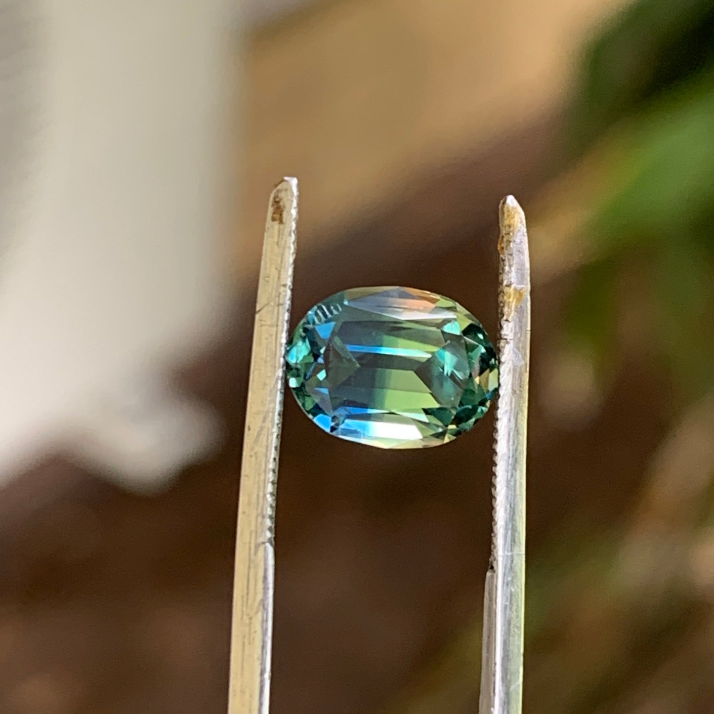 2ct split blue/yellow Parti Sapphire unheated