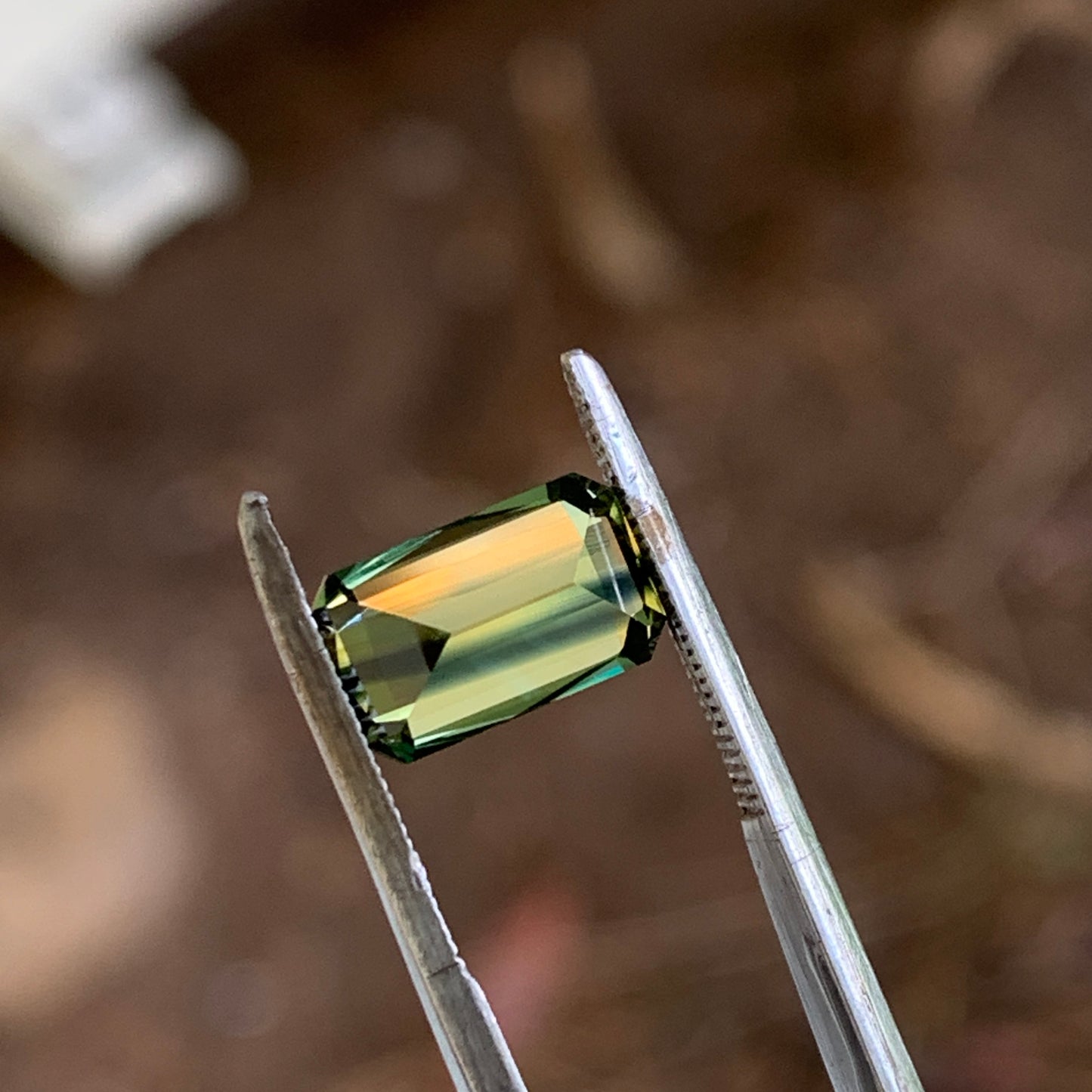 2.34ct forest Green emerald cut Sapphire unheated