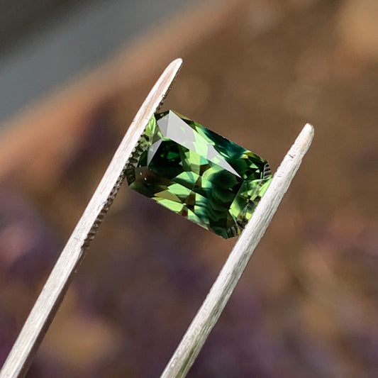 2.43ct emerald cut australian  Parti  sapphire