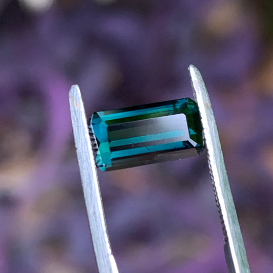 1.34ct Blue Emerald Australian Sapphire Unheated - Front Angled View