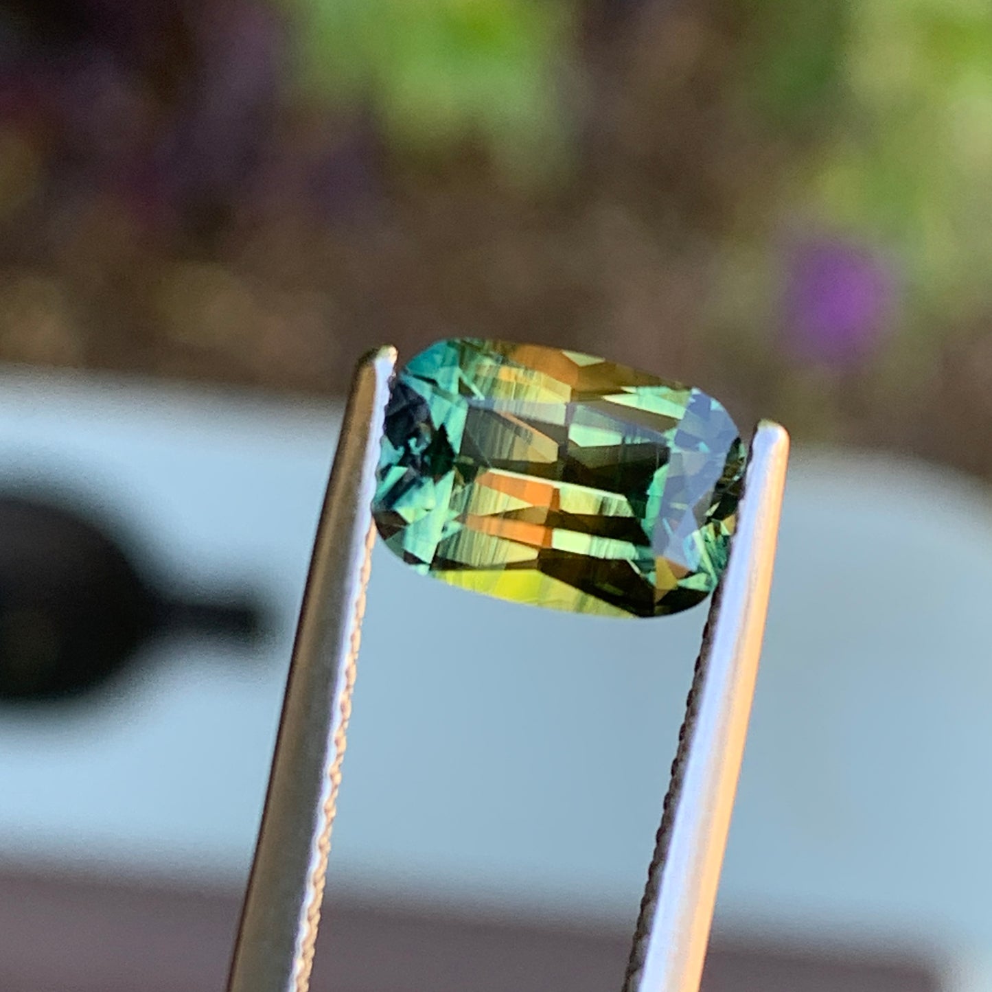2.3ct cushion cut Australian Parti Sapphire - unheated