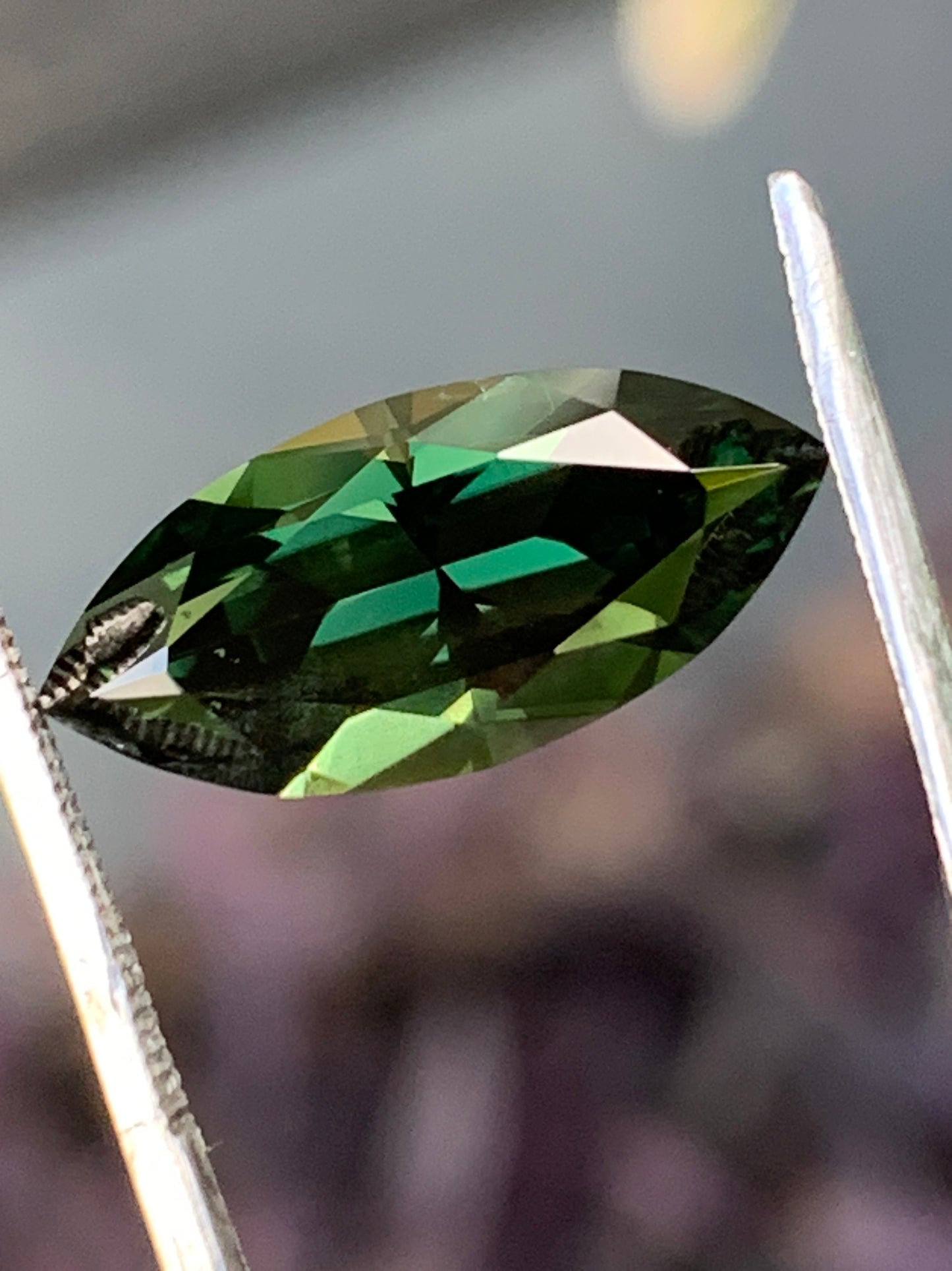 5.06ct Green Marquise sapphire - unheated