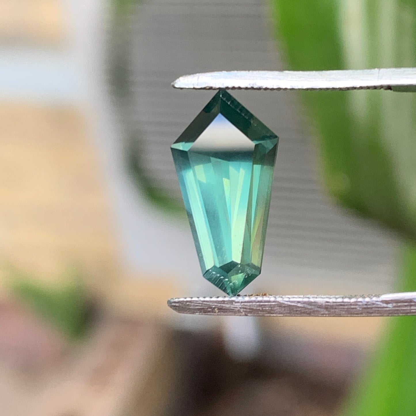 3.25ct Kite shaped opalescent green sapphire - australian unheated