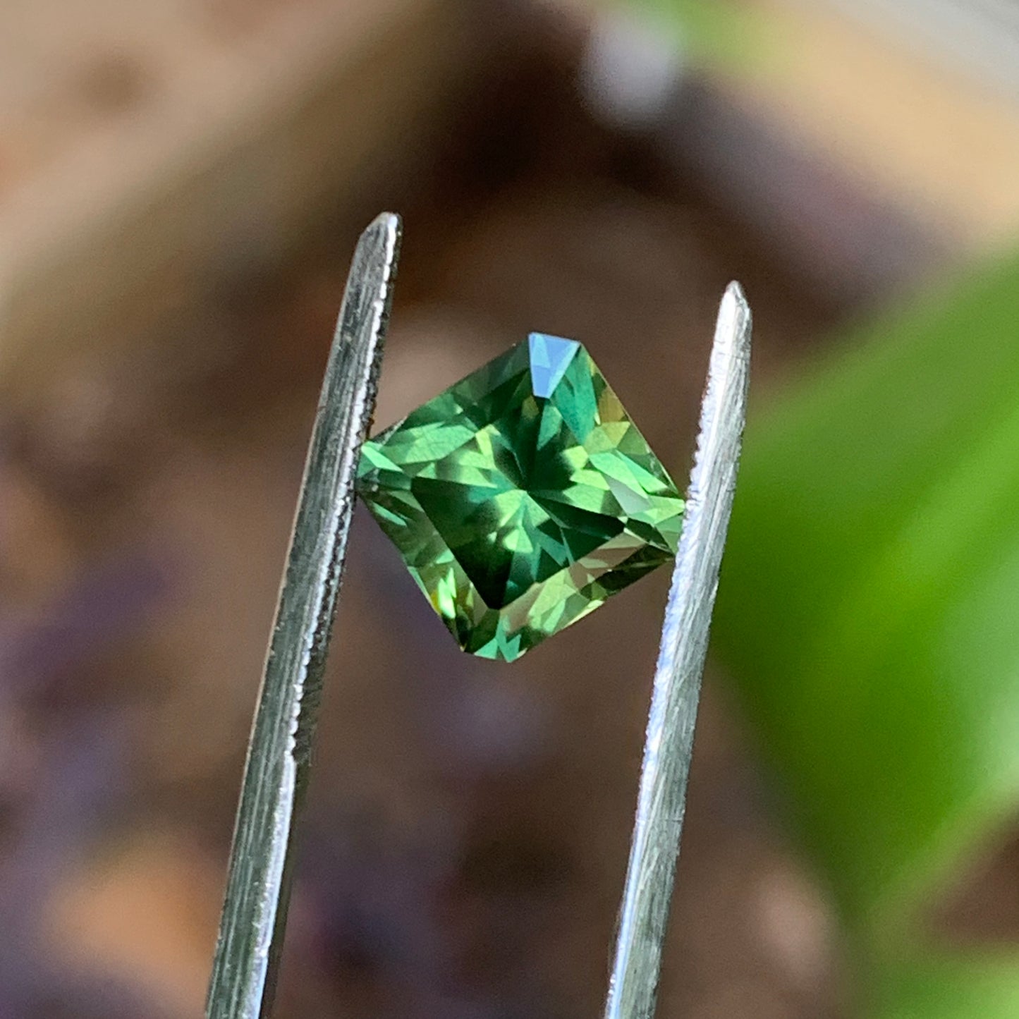 2.28ct Green Emerald cut Australian Sapphire