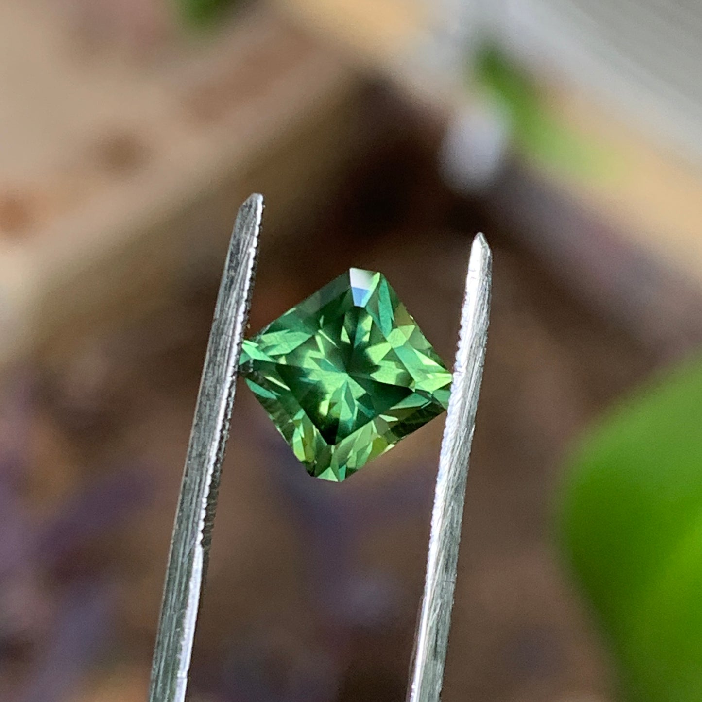 2.28ct Green Emerald cut Australian Sapphire