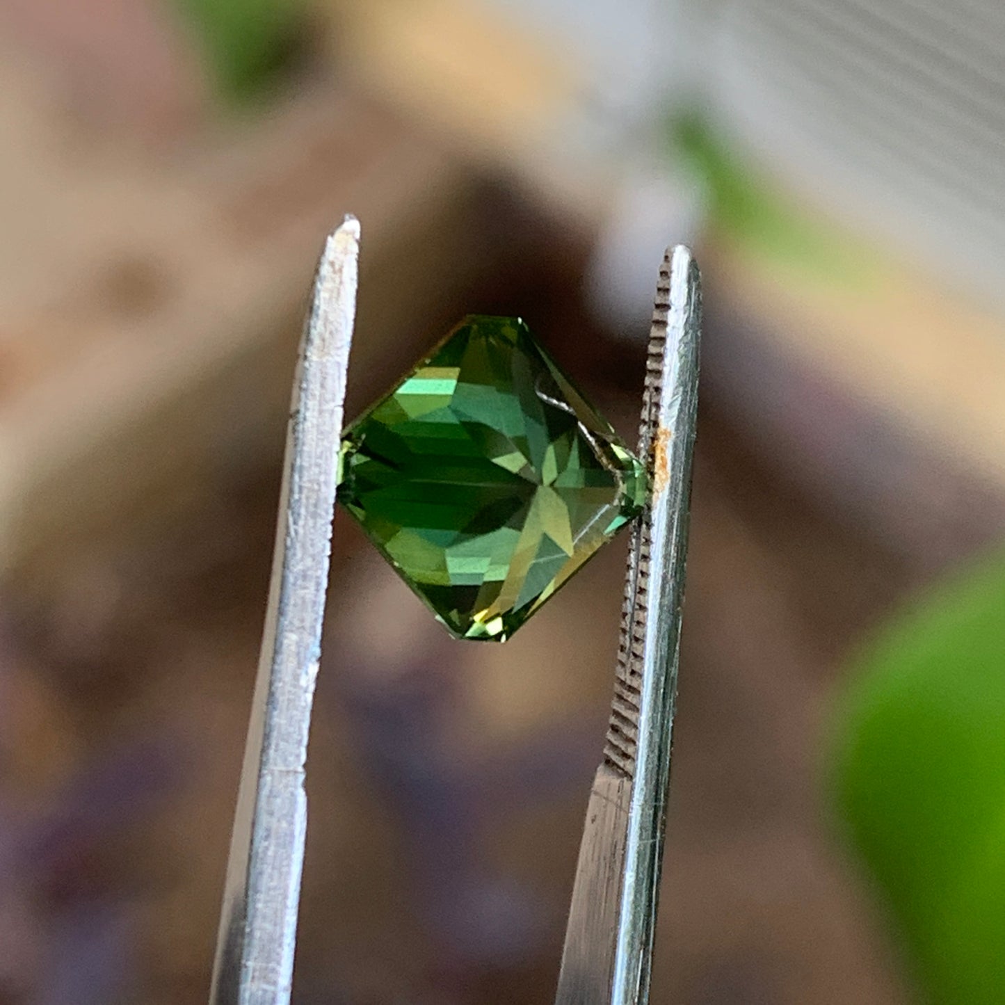 2.28ct Green Emerald cut Australian Sapphire