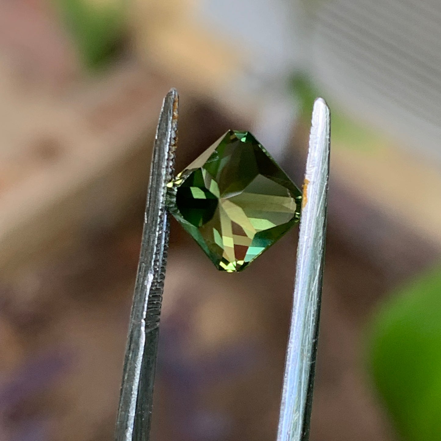 2.28ct Green Emerald cut Australian Sapphire