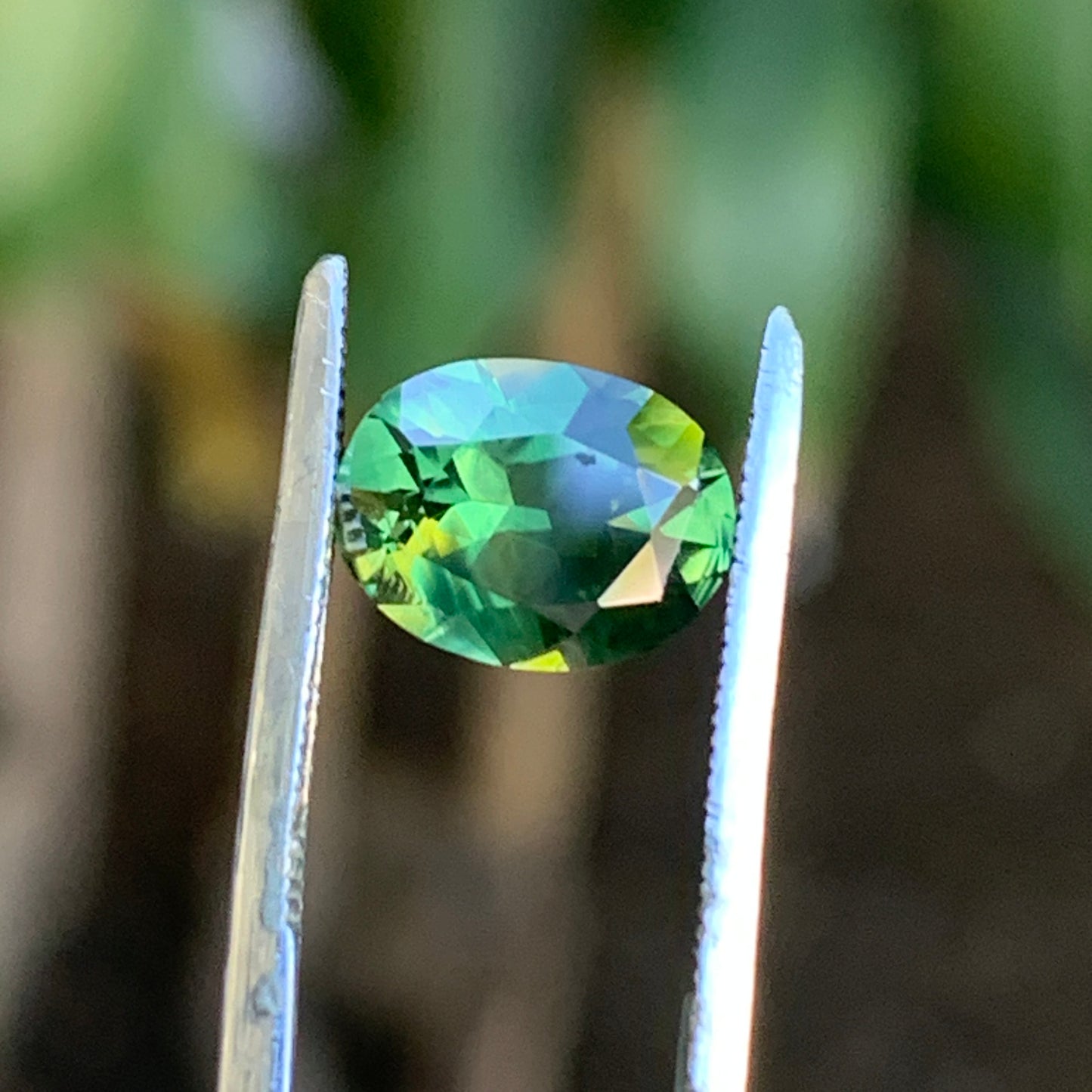 1.83ct Green Parti  Oval Australian Sapphire - unheated